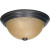 2 Light 13 Inch Flush Mountwith Champagne Linen Washed Glass Finished in Mahogany Bronze