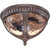 Beaumont  2 Light Flush Dome with Amber Water Glass Finished in Fruitwood