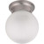 3-Light Brushed Nickel Fluorescent 15 Inch Semi Flush with Frosted White Glass (3) 13 watt CFL Bulbs Included