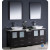 Torino 72 Inch Espresso Modern Double Sink Bathroom Vanity With Side Cabinet And Vessel Sinks