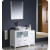 Torino 42 Inch White Modern Bathroom Vanity With Side Cabinet And Vessel Sink