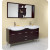 Vetta Espresso Modern Double Sink Bathroom Vanity With Mirror