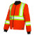 Quilted Safety Jacket With Stripes Fluorescent Orange X Large