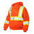 Hi-Vis Zip Front Hoodie With Safety Stripes Fluorescent Orange Large