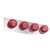 Cosmo Collection 4 Light Chrome & Red Bathbar