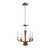 Pella Collection 4 Light Chrome & Brown Chandelier