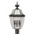 Providence 3 Light Black Incandescent Post Head with Clear Beveled Glass