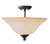 Providence 2 Light Bronze Incandescent Semi Flush Mount with Honey Alabaster Glass