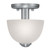 Providence 1 Light Brushed Nickel Incandescent Semi Flush Mount with Satin Glass