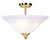 Providence 3 Light Bright Brass Incandescent Semi Flush Mount with White Alabaster Glass