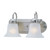 Providence 2 Light Brushed Nickel Incandescent Bath Vanity with White Alabaster Glass