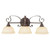 Providence 3 Light Imperial Bronze Incandescent Bath Vanity with Vintage Scavo Glass