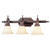 Providence 3 Light Imperial Bronze Incandescent Bath Vanity with Vintage Scavo Glass