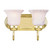 Providence 2 Light Polished Brass Incandescent Bath Vanity with White Alabaster Glass