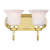 Providence 2 Light Polished Brass Incandescent Bath Vanity with White Alabaster Glass