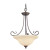 Providence 3 Light Bronze Incandescent Inverted Pendant with Vintage Scavo Glass