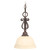 Providence 1 Light Bronze Incandescent Mini Pendant with Vintage Scavo Glass