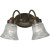 Fluted Glass Collection Antique Bronze 2-light Wall Bracket