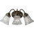 Fluted Glass Collection Antique Bronze 3-light Wall Bracket