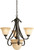 Torino Collection Forged Bronze 3-light Chandelier