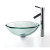 Clear 19mm thick Glass Vessel Sink and Sheven Faucet Chrome