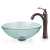 Mosaic Glass Vessel Sink and Riviera Faucet Oil Rubbed Bronze