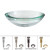 Clear 34mm edge Glass Vessel Sink with PU-MR Gold