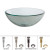 Clear 14 Inch Glass Vessel Sink with PU-MR Gold