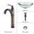 Clear 34mm edge Glass Vessel Sink and Riviera Faucet Oil Rubbed Bronze