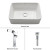 White Rectangular Ceramic Sink and Typhon Faucet Chrome