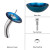 Irruption Blue Glass Vessel Sink and Waterfall Faucet Chrome