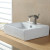 White Square Ceramic Sink and Sonus Basin Faucet Brushed Nickel