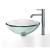 Clear 19mm thick Glass Vessel Sink and Ramus Faucet Chrome