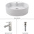 White Round Ceramic Sink and Virtus Basin Faucet Brushed Nickel