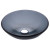 Clear Black Glass Vessel Sink with PU-MR Gold