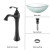 Frosted Glass Vessel Sink and Ventus Faucet Oil Rubbed Bronze