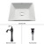 White Square Ceramic Sink and Ventus Faucet Oil Rubbed Bronze