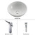White Round Ceramic Sink and Illusio Faucet Chrome