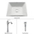 White Square Ceramic Sink and Ventus Faucet Chrome