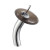 Single Lever Vessel Glass Waterfall Faucet Chrome with Brown Frosted Glass Disk