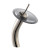 Single Lever Vessel Glass Waterfall Faucet Satin Nickel with Black Frosted Glass Disk