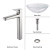 Crystal Clear Glass Vessel Sink and Virtus Faucet Brushed Nickel