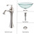 Clear Glass Vessel Sink and Ventus Faucet Brushed Nickel
