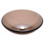 Clear Brown Glass Vessel Sink with PU-MR Satin Nickel