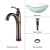 Frosted Glass Vessel Sink and Riviera Faucet Oil Rubbed Bronze