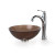 Clear Brown 14 inch Glass Vessel Sink and Riviera Faucet Chrome