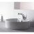 White Round Ceramic Sink and Typhon Basin Faucet Chrome