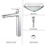 Clear Aquamarine Glass Vessel Sink and Virtus Faucet Chrome