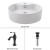 White Round Ceramic Sink and Ventus Basin Faucet Oil Rubbed Bronze