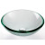 Clear 19mm Thick Glass Vessel Sink with PU-MR Gold